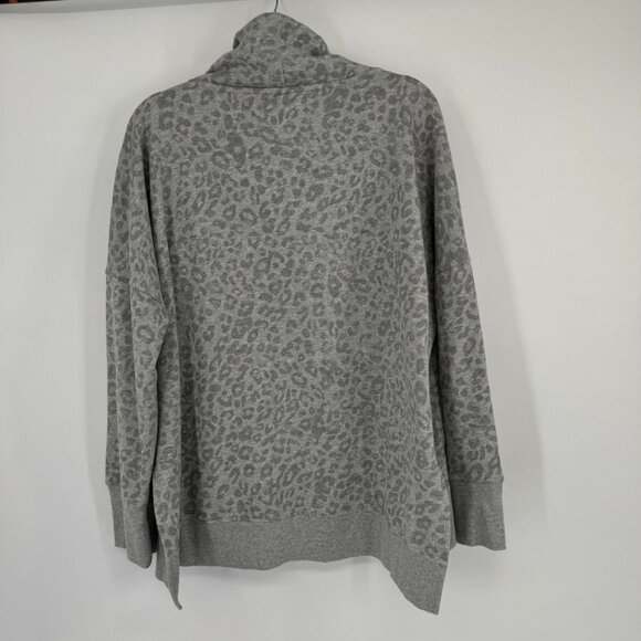 Calvin Klein Womens Grey Leopard Print Cowl Neck Sweatshirt top size 2XL - Picture 7 of 11